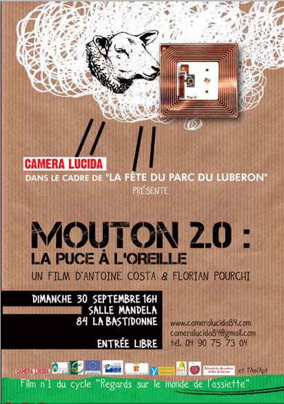 Jivézi 2012 affiche : "Mouton 2.0 : La puce à l'oreille" pour CAMÉRA LUCIDA - APT